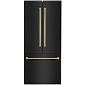 ZLINE Autograph Edition 36 Inch Wide 19.6 Cu. Ft. Energy Star Certified French Door Refrigerator in Black Stainless with Polished Gold Handles Black Stainless Steel / Polished Gold