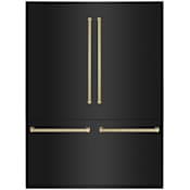 ZLINE Autograph Edition 60 Inch Wide 32.2 Cu. Ft. Energy Star Certified Four Door Refrigerator in Black Stainless Steel with Champagne Bronze Handles Black Stainless Steel / Champagne Bronze