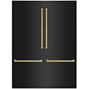 ZLINE Autograph Edition 60 Inch Wide 32.2 Cu. Ft. Energy Star Certified Four Door Refrigerator in Black Stainless Steel with Polished Gold Handles Black Stainless Steel / Polished Gold