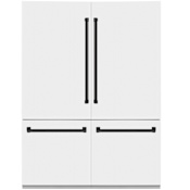 ZLINE Autograph Edition 60 Inch Wide 32.2 Cu. Ft. Energy Star Certified Four Door Refrigerator in White Matte with Matte Black Handles and Water Dispenser Stainless Steel / Matte Black