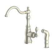 ZLINE Rembrandt 1.8 GPM Single Hole Kitchen Faucet - Includes Side Sprayer Brushed Nickel