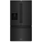 ZLINE 36 Inch Wide 28.9 Cu. Ft. Energy Star Certified Fingerprint Resistant French Door Refrigerator with Dual Ice Makers and Rapid Chill Black Stainless Steel