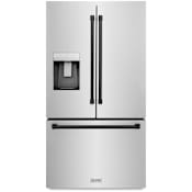 ZLINE Autograph Edition 36 Inch Wide 28.9 Cu. Ft. Energy Star Certified French Door Refrigerator in Stainless Steel with Matte Black Handles Stainless Steel / Matte Black