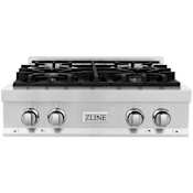 ZLINE 30 Inch Wide 4 Burner Natural Gas Rangetop with Italian-Made Sealed Burners Stainless Steel
