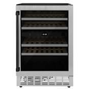 ZLINE Autograph Edition 24 Inch Wide 44 Bottle Capacity Built-In / Free Standing Wine Cooler with Reversible Door and 2 Cooling Zones Matte Black