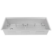 ZLINE Garmisch 45" Undermount Single Basin Stainless Steel Kitchen Sink with Basket Strainer, Colander, and Cutting Board DuraSnow Stainless Steel