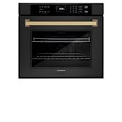 ZLINE Autograph Edition 30 Inch Wide 5 Cu. Ft. Electric Single Oven with Champagne Bronze Accents, True Convection Cooking, and Exclusive Handle Design Black Stainless Steel