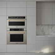 ZLINE Autograph Edition 30 Inch Wide 5 Cu. Ft. Electric Single Oven with Exclusive Handle Design, Polished Gold Accents, and True Convection Cooking Stainless Steel