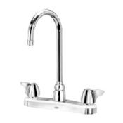 Zurn Aqua Spec Double Handle Kitchen Faucet with Metal Blade Knob Handles Chrome