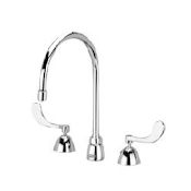 Zurn Double Handle Widespread Bathroom Faucet with Metal Wrist Blade Handles from the Aquaspec Series Chrome