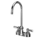 Zurn 4" Centerset Gooseneck Lead Free Double Handle Faucet with Metal Lever Handles and Pop-Up Drain from the AquaSpec Collection Polished Chrome