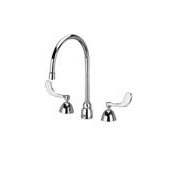 Zurn Widespread Lead Free Double Handle Faucet with 4" Metal Wrist Blades and Laminar Flow Control from the AquaSpec Collection Polished Chrome