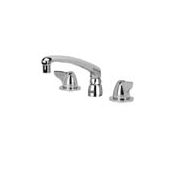 Zurn Widespread Lead Free Double Handle Faucet with Metal Wrist Blades, Inter-Connecting Copper Supply Tubes, Hose and Spray from the AquaSpec Collection Polished Chrome