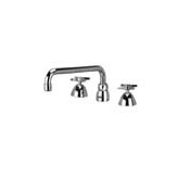 Zurn Widespread Lead Free Double Handle Faucet with Metal Cross Handles and Inter-Connecting Copper Supply Tubes from the AquaSpec Collection Polished Chrome