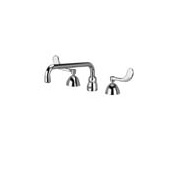 Zurn Widespread Lead Free Double Handle Faucet with 4" Metal Wrist Blades and Inter-Connecting Copper Supply Tubes from the AquaSpec Collection Polished Chrome