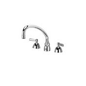 Zurn Widespread Lead Free Double Handle Faucet with Metal Lever Handles and 2.2 GPM Vandal-Resistant Pressure Compensating Laminar Flow Outlet from the AquaSpec Collection Polished Chrome