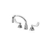 Zurn Widespread Lead Free Double Handle Faucet with 4" Metal Wrist Blades and 2.2 GPM Vandal-Resistant Pressure Compensating Laminar Flow Outlet from the AquaSpec Collection Polished Chrome