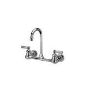 Zurn Wall Mounted Lead Free Double Handle Sink Faucet with Metal Lever Handles and 2.2 GPM Vandal-Resistant Pressure Compensating Aerator from the AquaSpec Collection Polished Chrome