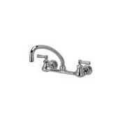 Zurn Wall Mounted Lead Free Double Handle Sink Faucet with Metal Lever Handles and 2.2 GPM Vandal-Resistant Pressure Compensating Aerator from the AquaSpec Collection Polished Chrome