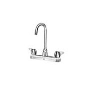 Zurn AquaSpec Gooseneck Lead Free Double Handle Kitchen Faucet with Metal Wrist Blades Polished Chrome