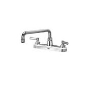 Zurn AquaSpec Gooseneck Lead Free Double Handle Kitchen Faucet with Metal Lever Handles and 2.2 GPM Vandal-Resistant Pressure Compensating Aerator Polished Chrome