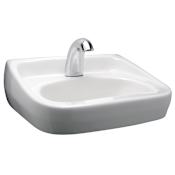 Zurn Zurn One 18-1/4" Vitreous China Wall Mounted Bathroom Sink with 0.5 GPM Deck Mounted Brass Sensor Bathroom Faucet Polished Chrome