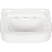Zurn 21-1/2" Rectangular Vitreous China Wall Mounted Bathroom Sink with Overflow and 3 Faucet Holes at 8" Centers N/A