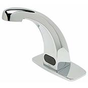 Zurn AquaSense 1.5 GPM Single Hole Electronic Bathroom Faucet with 6VDC Plug-In Power Converter and Cover Plate with 4" Centers Chrome