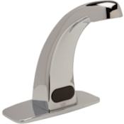 Zurn AquaSense 1.5 GPM Single Hole Electronic Bathroom Faucet with 6VDC Plug-In Power Converter, Cover Plate with 8" Centers, and Temperature Mixing Valve Chrome