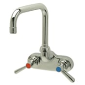Zurn Aqua Spec Zurn Low-Lead Wall Mounted Double Handle Kitchen Faucet with Metal Lever Handles Chrome
