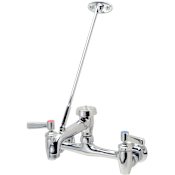 Zurn AquaSpec Wall-Mount Service Sink Faucet -Vacuum-Breaker Spout, Pail Hook, Wall Brace, and Metal Lever Handles Chrome
