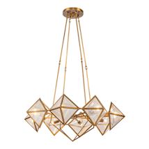 Vintage Brass / Clear Ribbed Glass