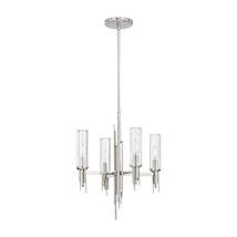 Polished Nickel / Ribbed Glass