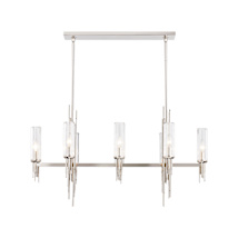 Polished Nickel / Ribbed Glass