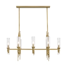 Ribbed Glass / Vintage Brass