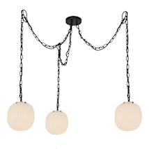 Matte Black / Glossy Ribbed Opal Glass