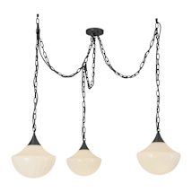 Matte Black / Glossy Ribbed Opal Glass