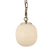 Brushed Gold / Glossy Ribbed Opal Glass