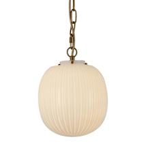 Brushed Gold / Glossy Ribbed Opal Glass