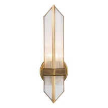 Vintage Brass / Clear Ribbed Glass