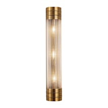Vintage Brass / Clear Prismatic Glass