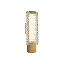 Vintage Brass / Ribbed Glass