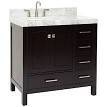 Espresso / Italian Carrara Marble Top / Brushed Nickel Hardware