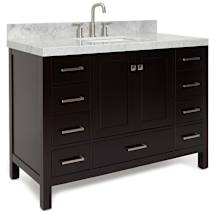 Espresso / Italian Carrara Marble Top / Brushed Nickel Hardware
