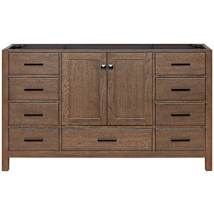 Brown Oak / Satin Brass Hardware
