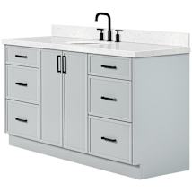 Grey / Carrara White Quartz Top / Matte Black Hardware