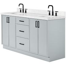 Grey / Carrara White Quartz Top / Matte Black Hardware