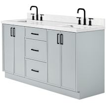 Grey / Carrara White Quartz Top / Matte Black Hardware