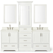 White / Pure White Quartz Top / Brushed Nickel Hardware