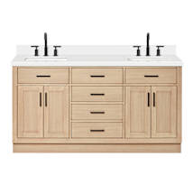Oak / White Quartz Top / Matte Black Hardware